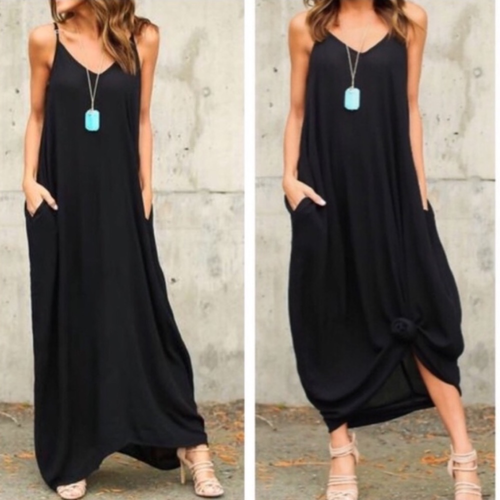 Harem Maxi Dress Adjustable Straps Sexy Comfy - Picture 3 of 8